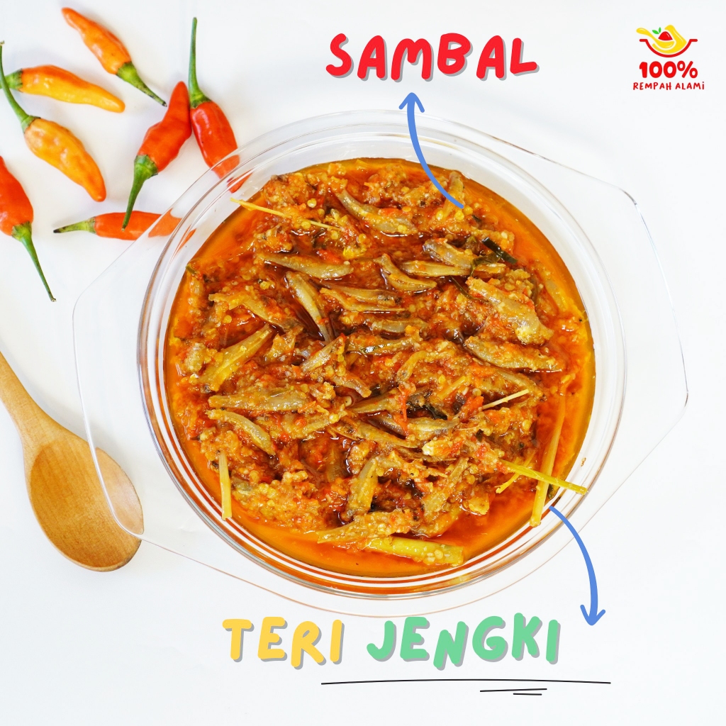 

100persen - Sambal Teri Jengki Kering Udang 150gr dan 500gr