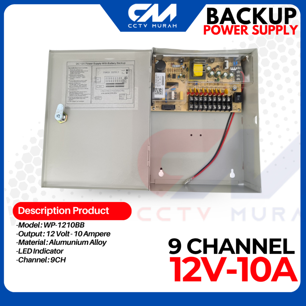 Power Supply UPS Box 12V 10A 9 Channel/UPS Box 12V 10A 9 Channel