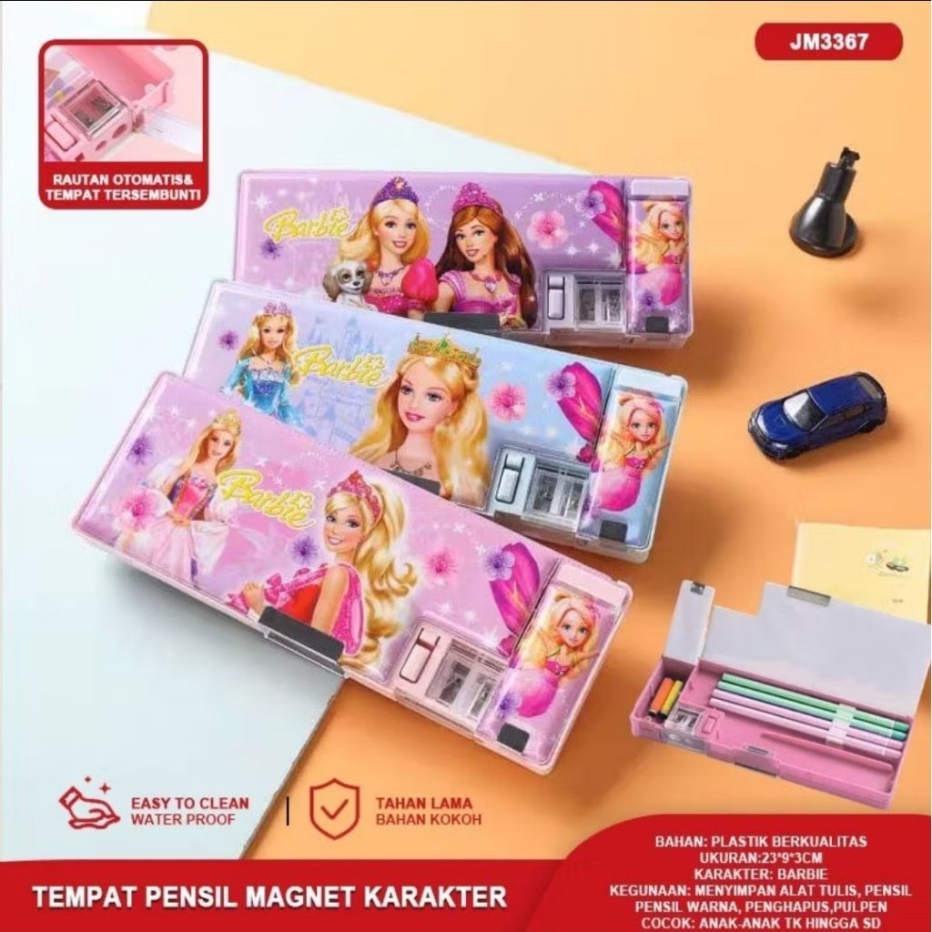 

Kotak Pensil 3D Waterproof Karakter Tempat Pensil Magnet 2 Sisi