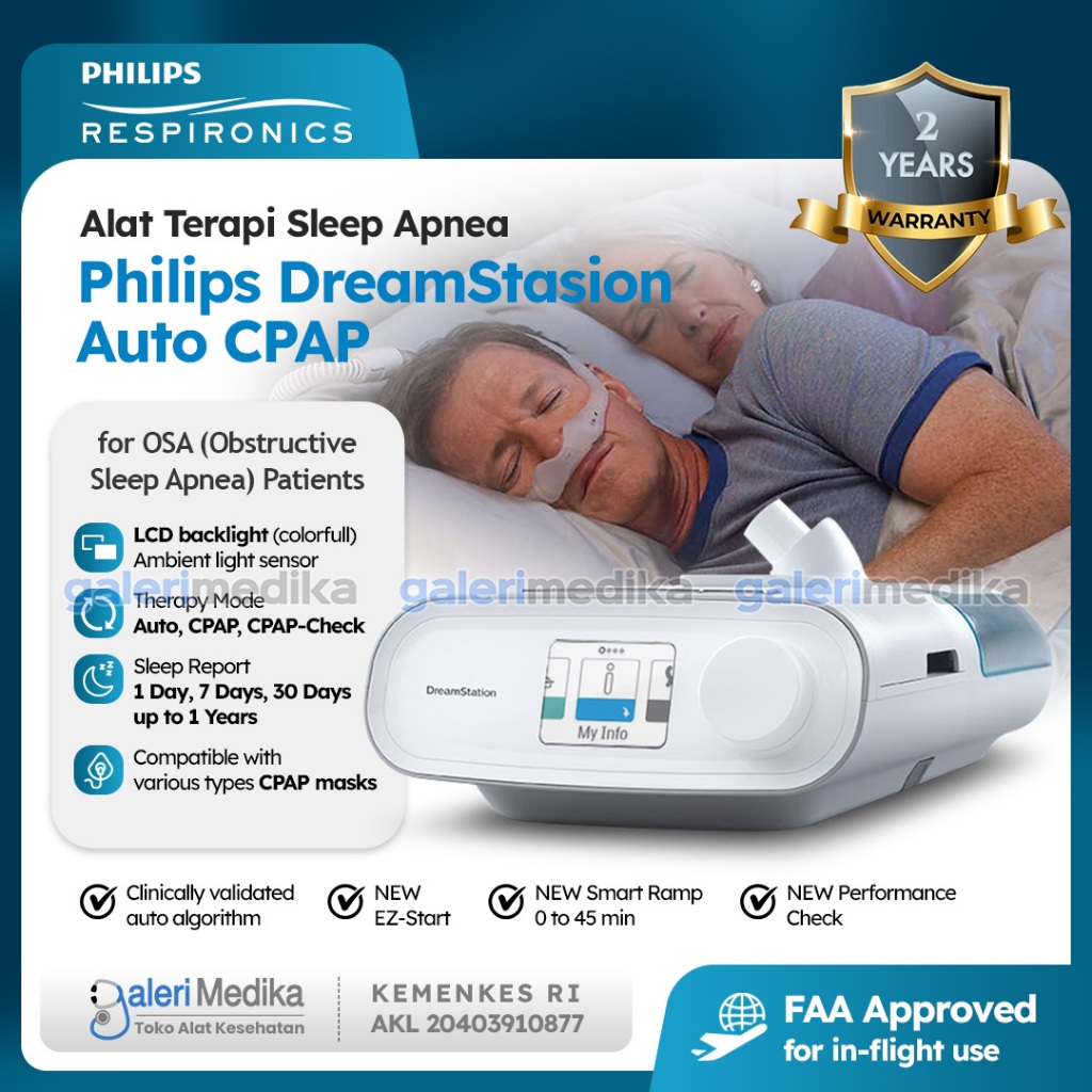 Philips DreamStasion Auto CPAP + Heated Humidifier Terapi Sleep Apnea / Mendengkur - Alat CPAP