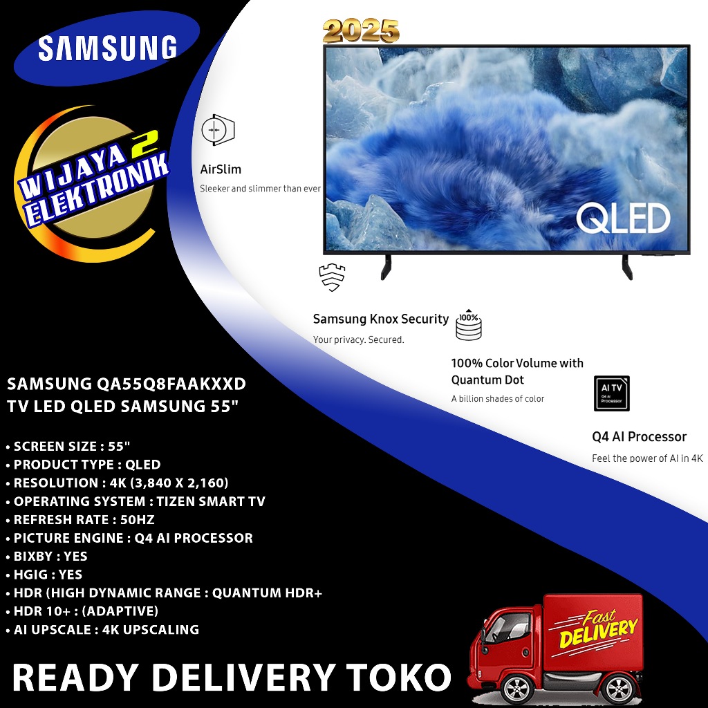 Samsung QA55Q8FAAKXXD - TV LED QLED Samsung 55" 55Q8F Quantum HDR+ Air Slim Smart TV Vision AI 4K