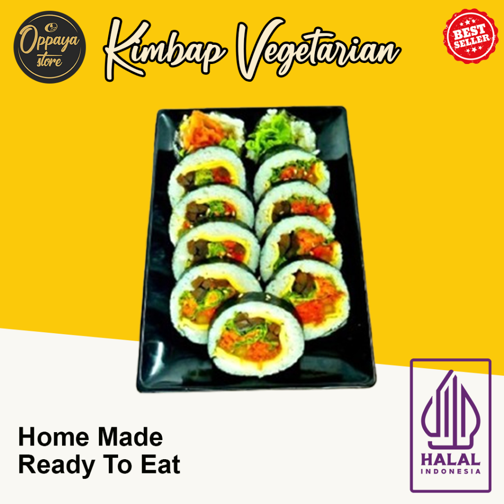 

Kimbab Vegetarian Vege Vegan Vegie10-11 Pcs Sushi Korea Enak Halal