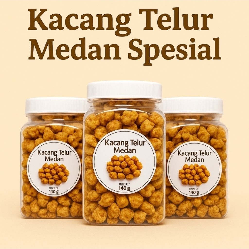 

Kacang Telur Kacang Telor Medan Spesial Super Premium Toples 140g