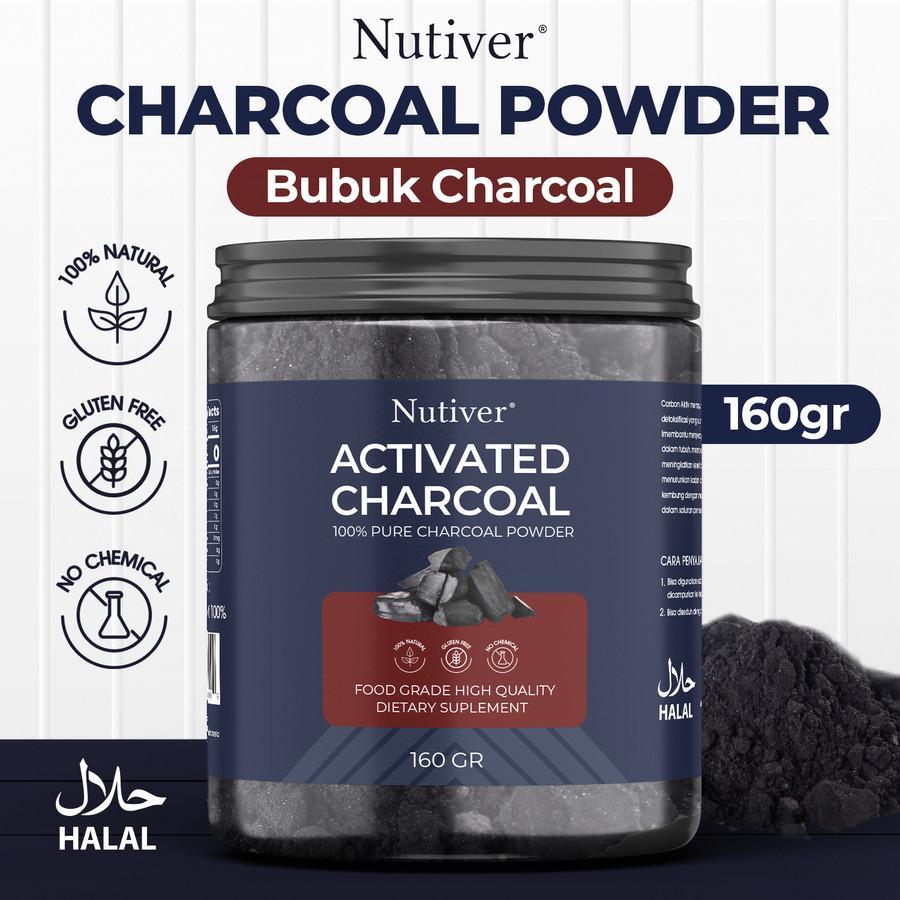 

NUTIVER Arang Bubuk Activated Charcoal Arang Bubuk Murni Pure Charcoal Powder - 160 GRAM