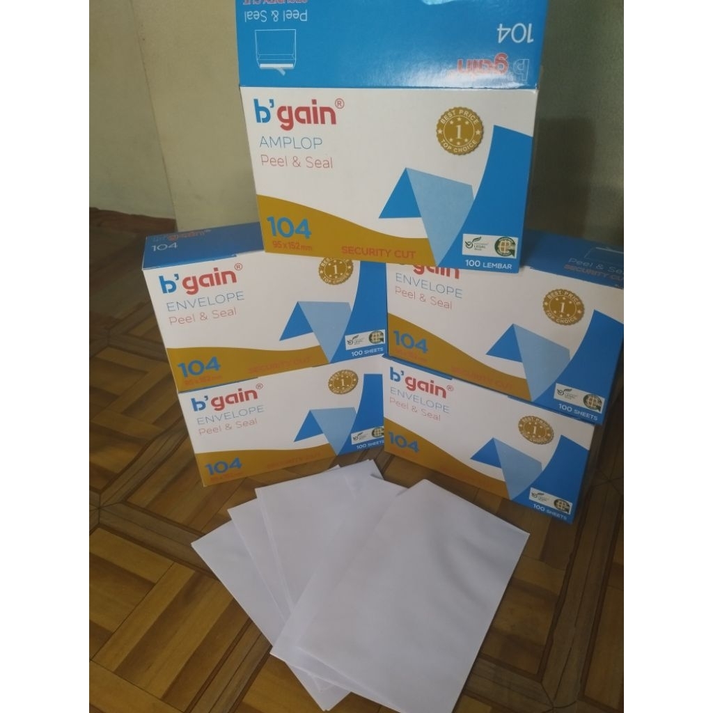 

B'gain Amplop Bgain 104 Ukuran 95x152 mm isi 100 Peel & Seal Envelope