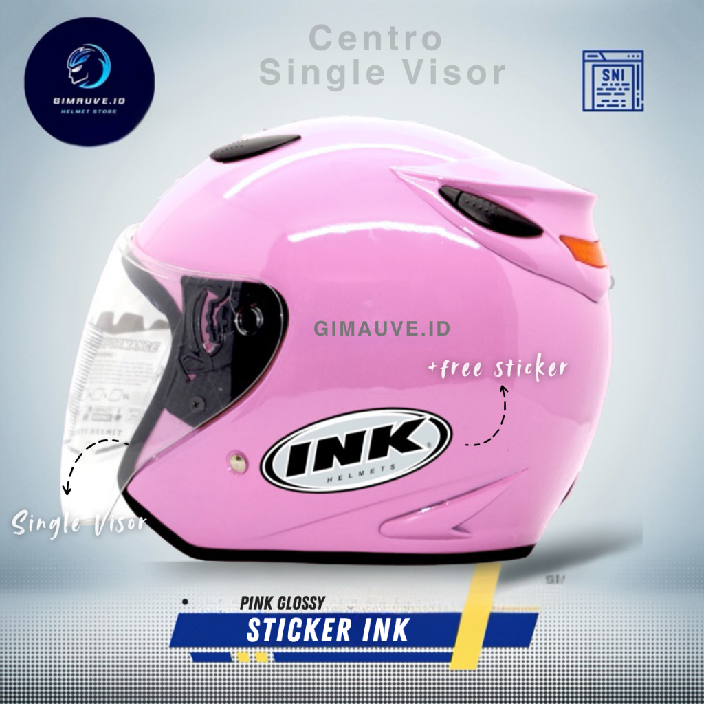 BEST SELLER HELM HALF FACE CENTRO STICKER INK SINGLE VISOR SNI PRIA WANITA DEWASA HELMET HELEM
