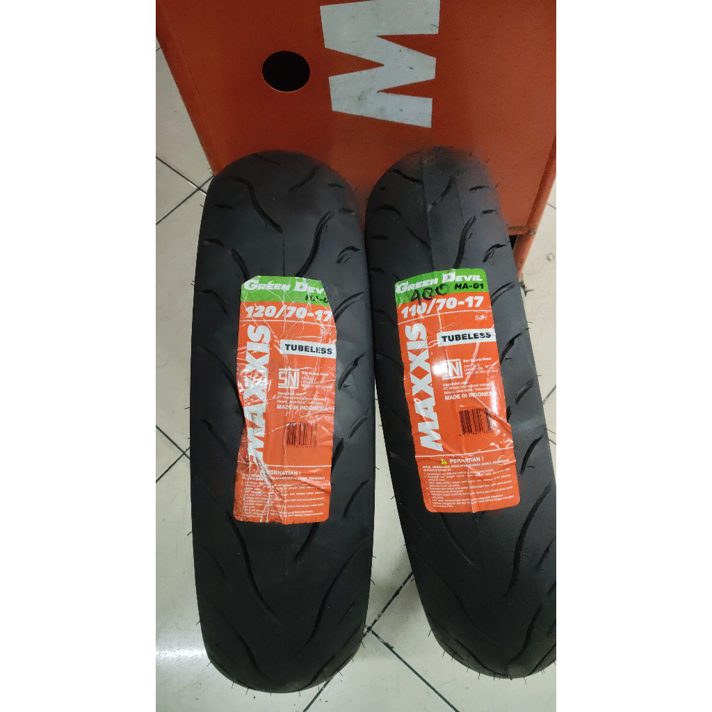 PAKET BAN MAXXIS GREEN DEVIL 110/70-17 & 120/70-17