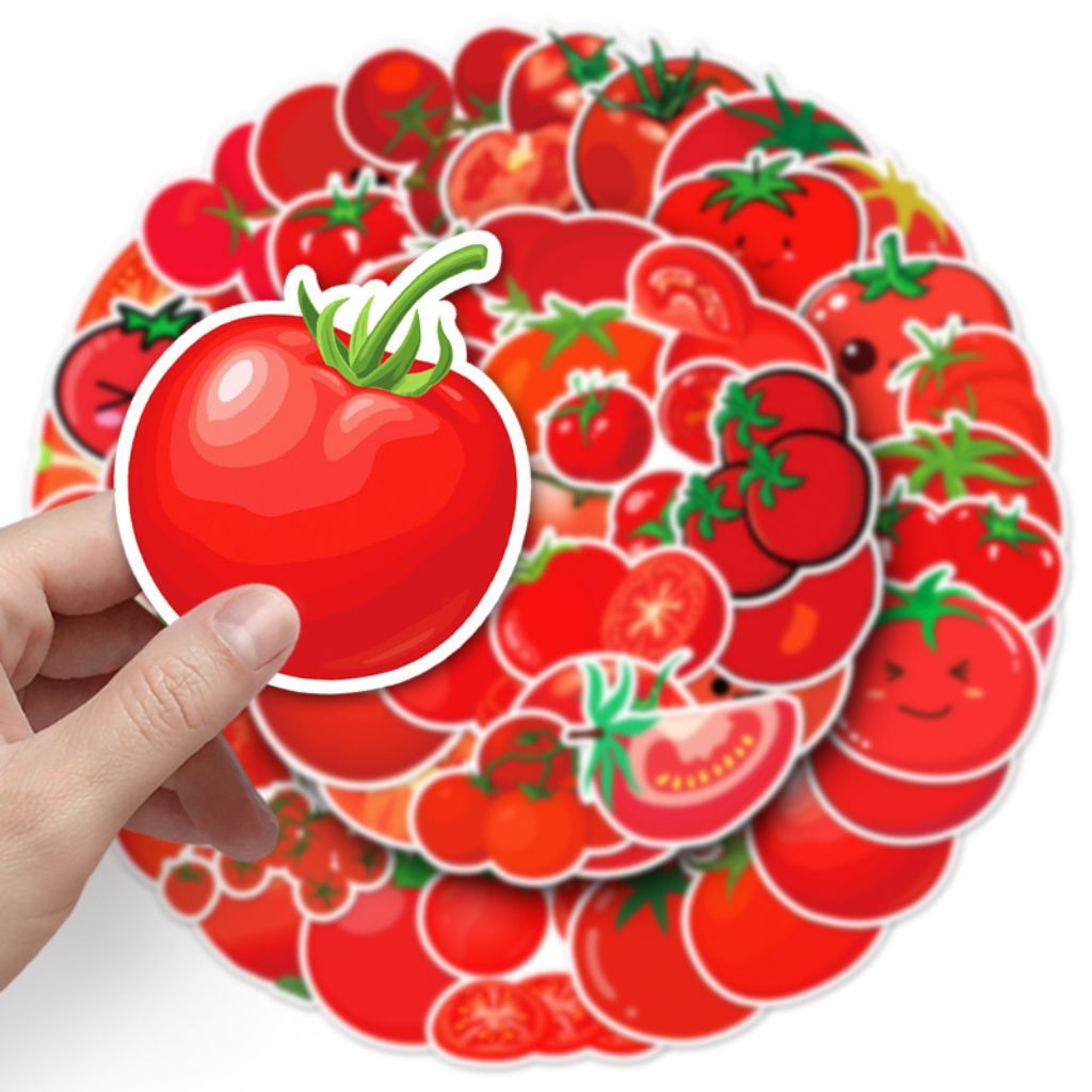 

[50 Pcs] DECO STICKER | STICKER DIY | JURNAL AESTHETIC [DS-121] TOMAT TOMATO FRUITS BUAH-BUAHAN SAYURAN Sticker Koper, HP Laptop Tumbler Komputer