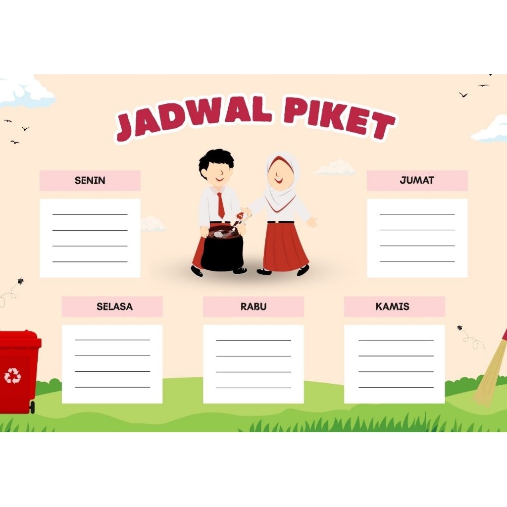 

Ukuran A4 Poster Jadwal Piket Kertas Art Paper A4 150 Gsm Custom