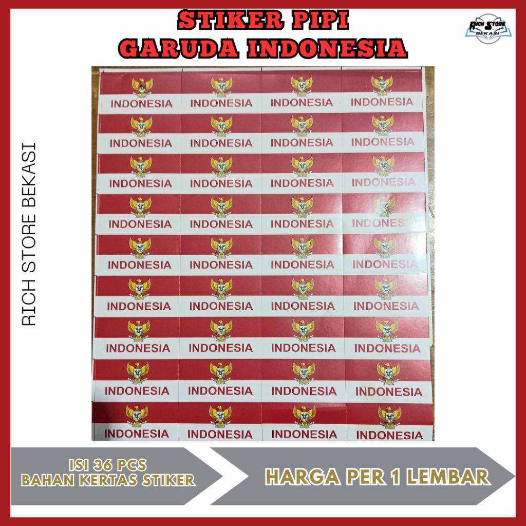 

STIKER PIPI BENDERA UNTUK KARNAVAL PEMBELIAN MINIMAL 2 LEMBAR ISI 32/36 PCS STIKER AGUSTUSAN STIKER 17 AN
