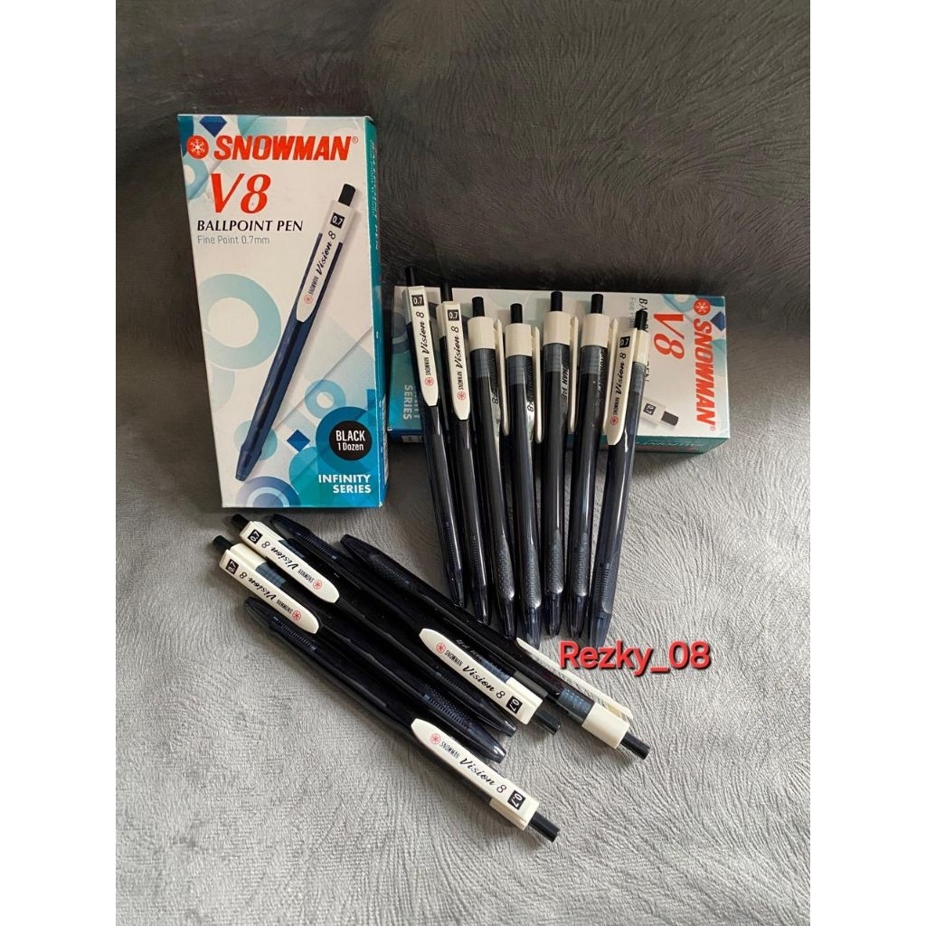 

Pulpen snowman V-8 0,7 mm hitam 1pack (12 pcs)