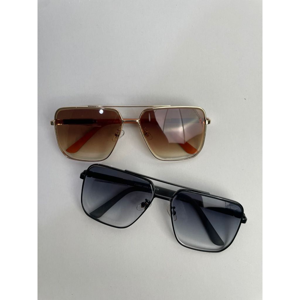 Cartier AVIATOR Frame Kacamata Hitam Polarized Sunglasses Eyewear Pria Wanita