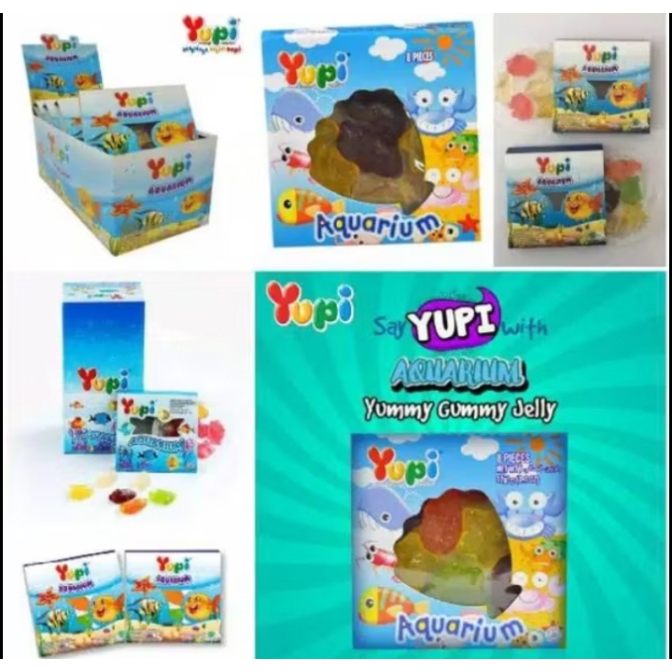 

Yupi Aquarium 1 Pak Box 12 Pcs - Permen Jelly 1000 Manis Ikan Laut