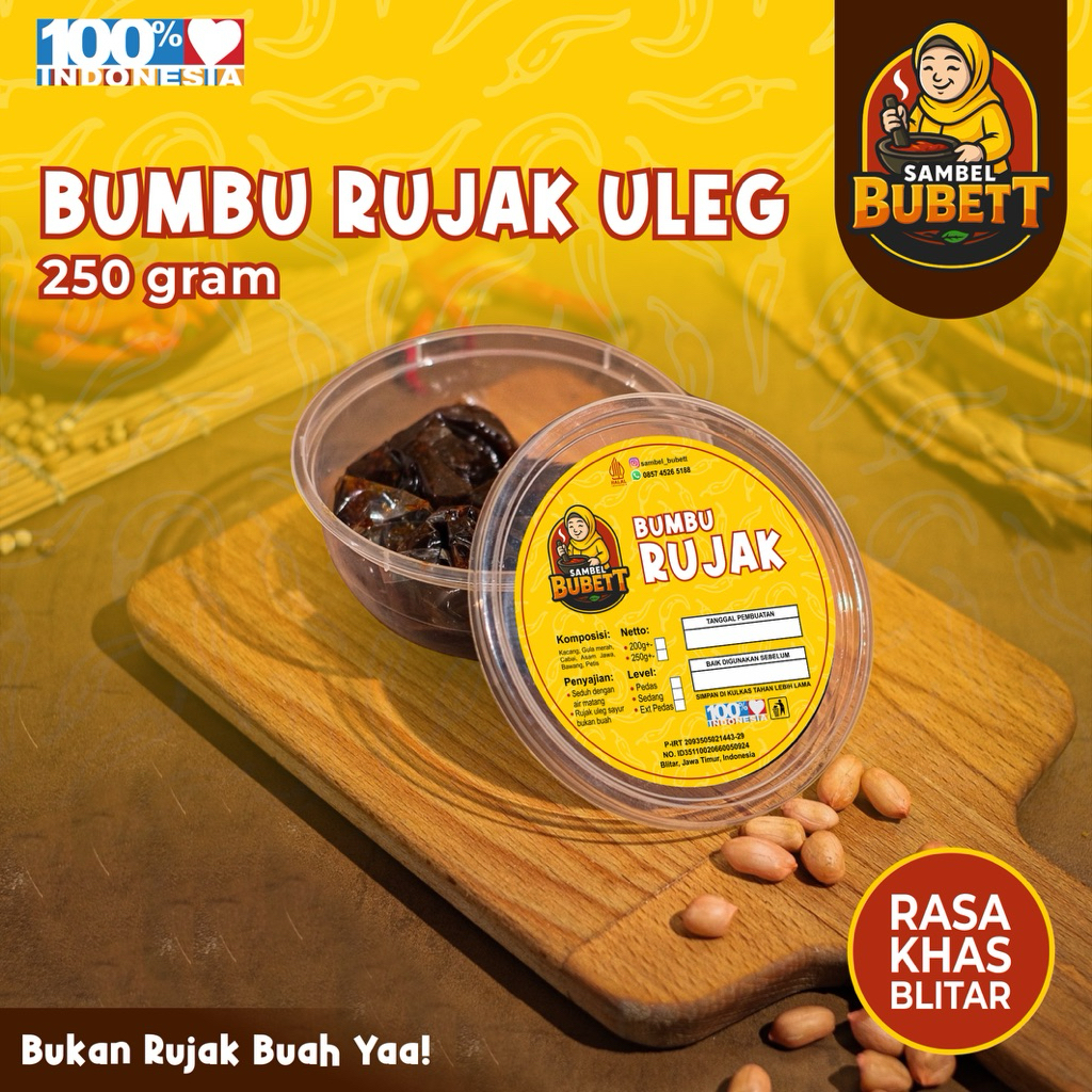 

250g Bumbu Rujak Uleg Petis/Cingur Khas Blitar SAMBEL BUBETT