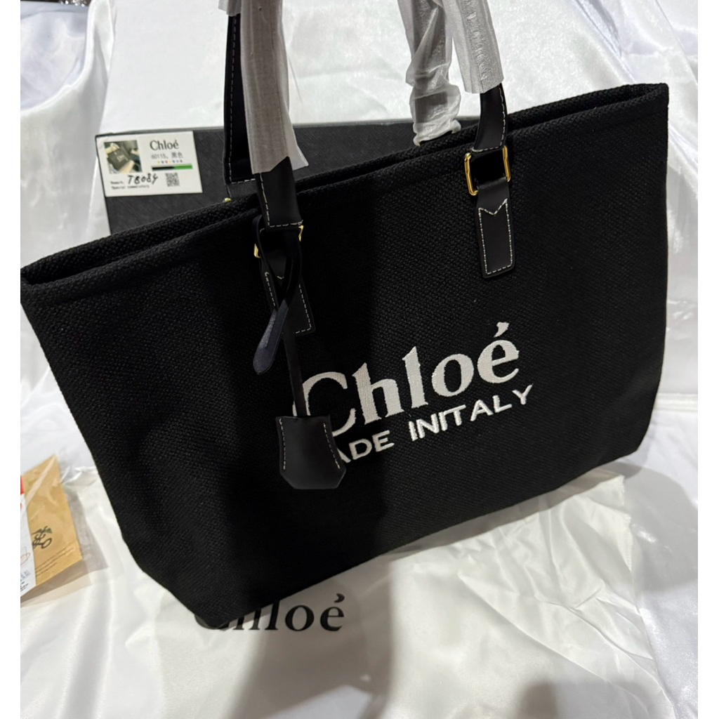 TB084 totebag black kanvas chloe uk.40x32x14