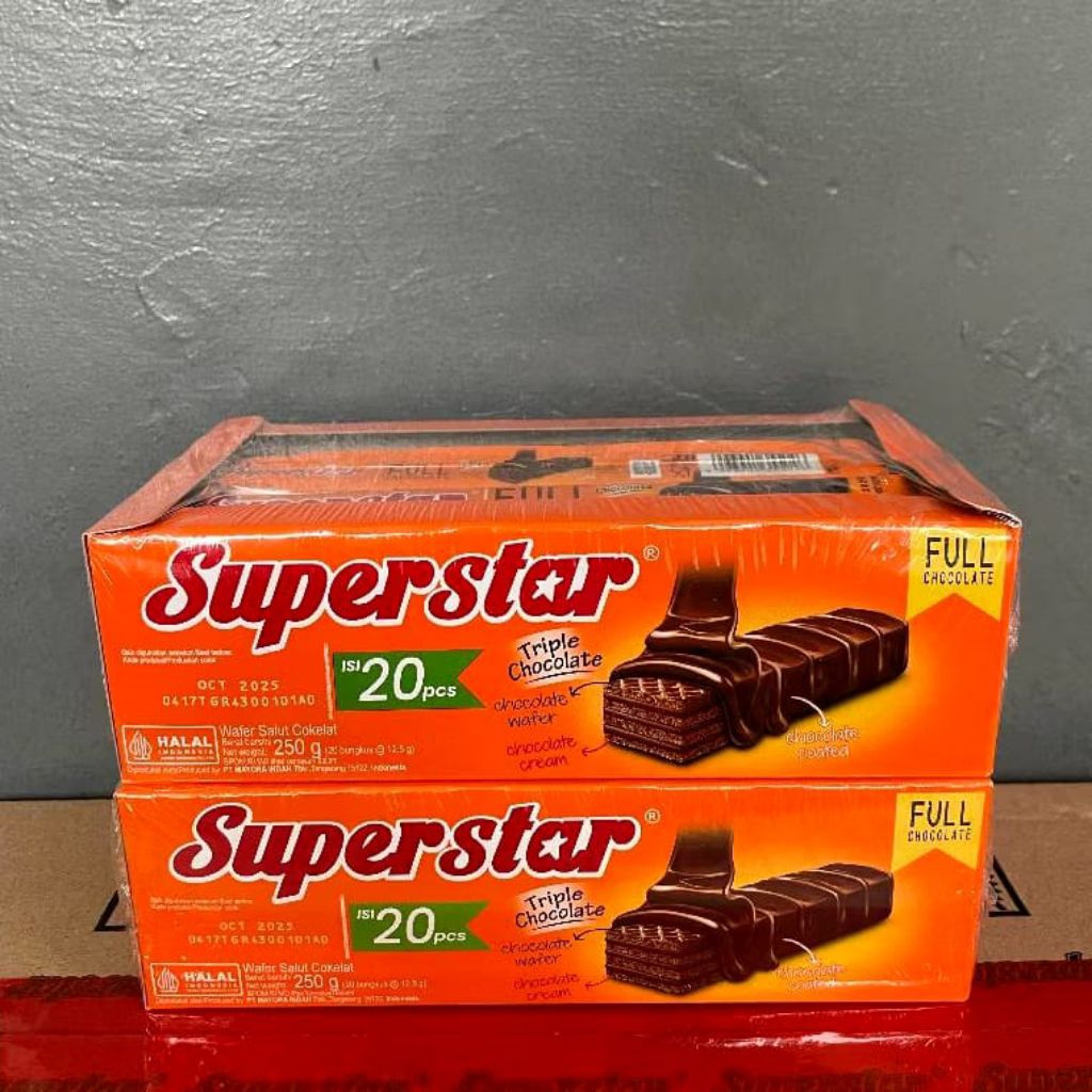 

Wafer Coklat Superstar Full Chocolate Isi 20 Pcs