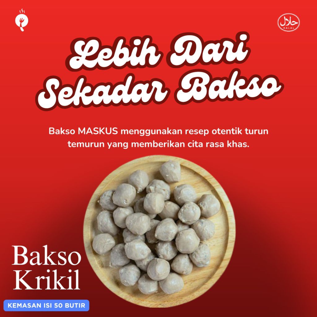 

Pentol Krikil Full Daging Ayam Kemasan Vakum Isi 50 Biji 100% Halal