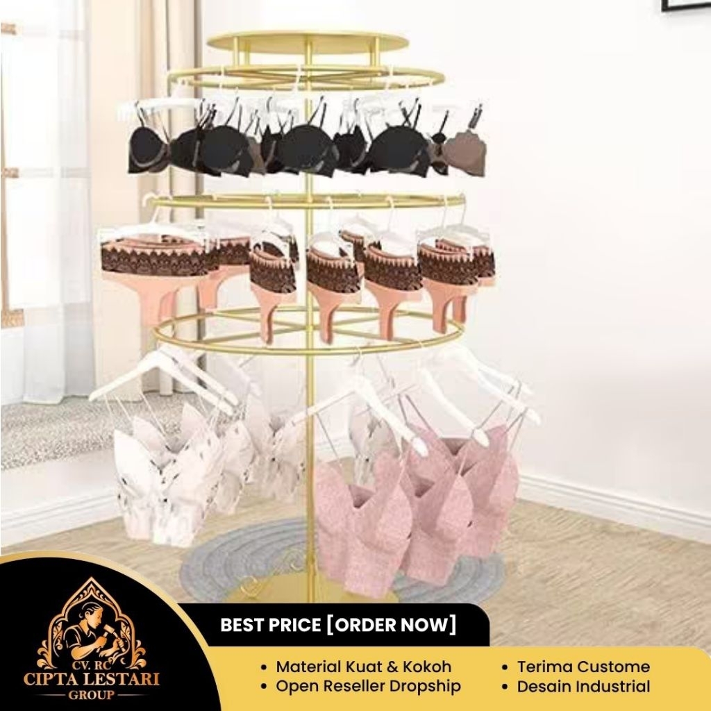 Rak Hanger Lingerie | Rak Lingkaran | Rak Toko Baju