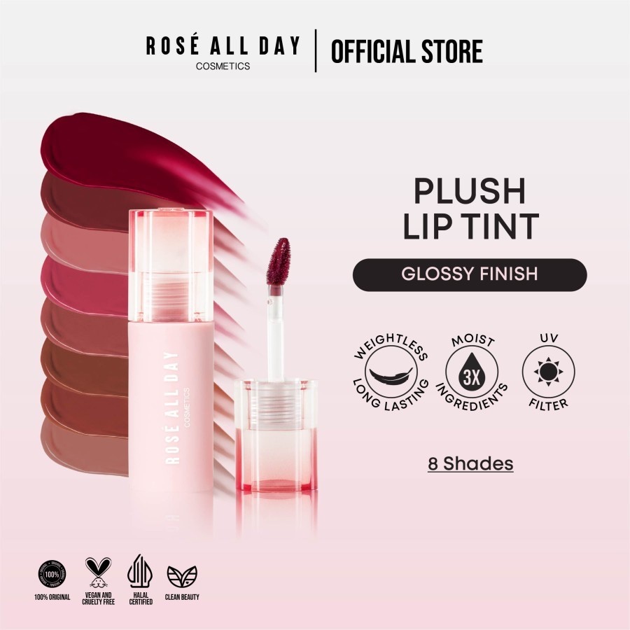 [ANGELBEAUTY.CO] (ORIGINAL) ROSE ALL DAY - Plush Lip Tint [Pink Quartz, Sunset Skyline, Retro Ruby, 