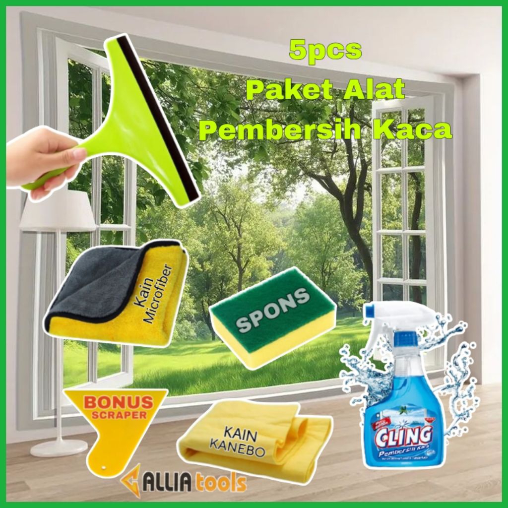 Alat Pembersih Kaca Jendela Cling Pembersih Kaca Jendela Pengangkat Lororan Debu Obat Kerak Jamur Ka