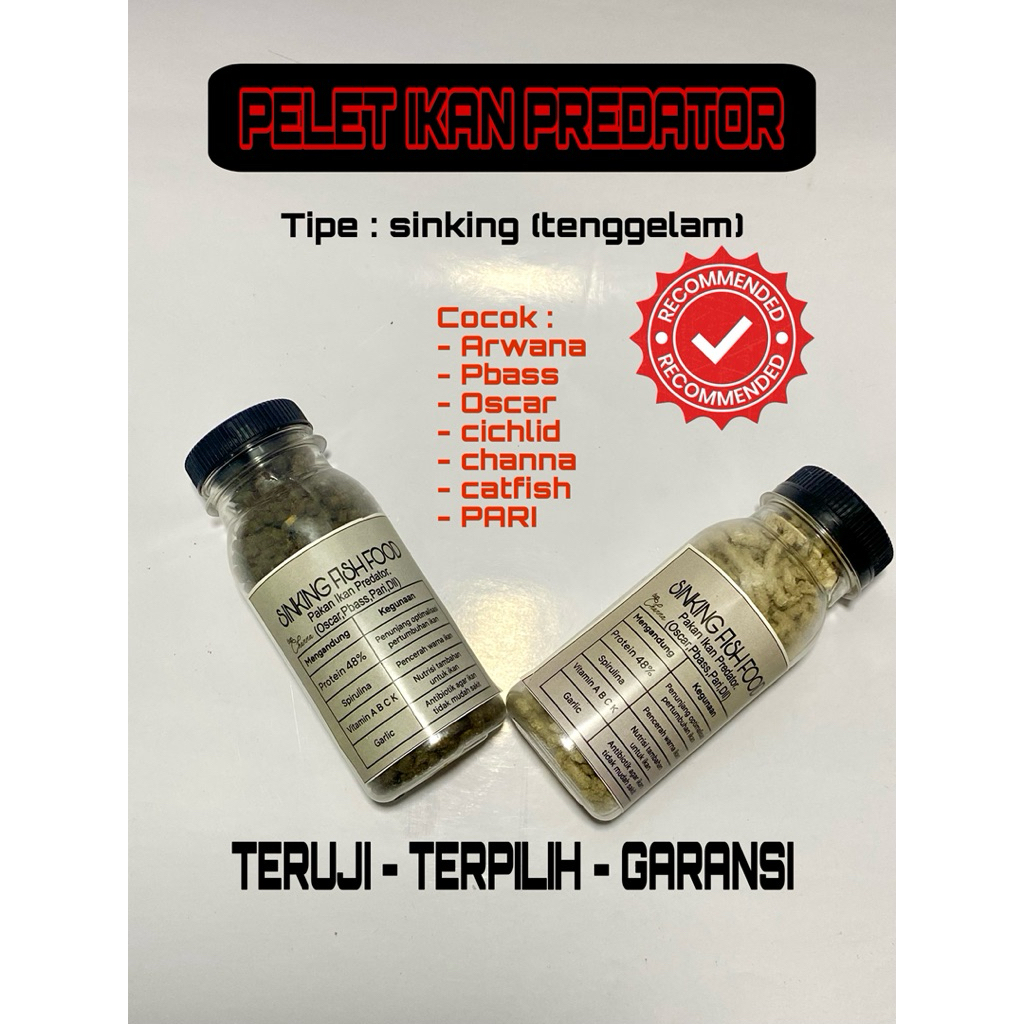 Pelet Predator murah - pelet ikan tenggelam murah - pelet protein tinggi sinking - pelet megami - pe