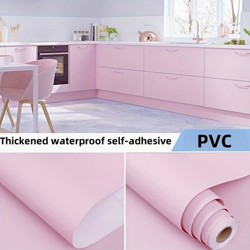 Wallpaper Dinding Polos Pink 45cm x 10m / Wallpaper Dinding Polos 10 Meter X 45 Cm
