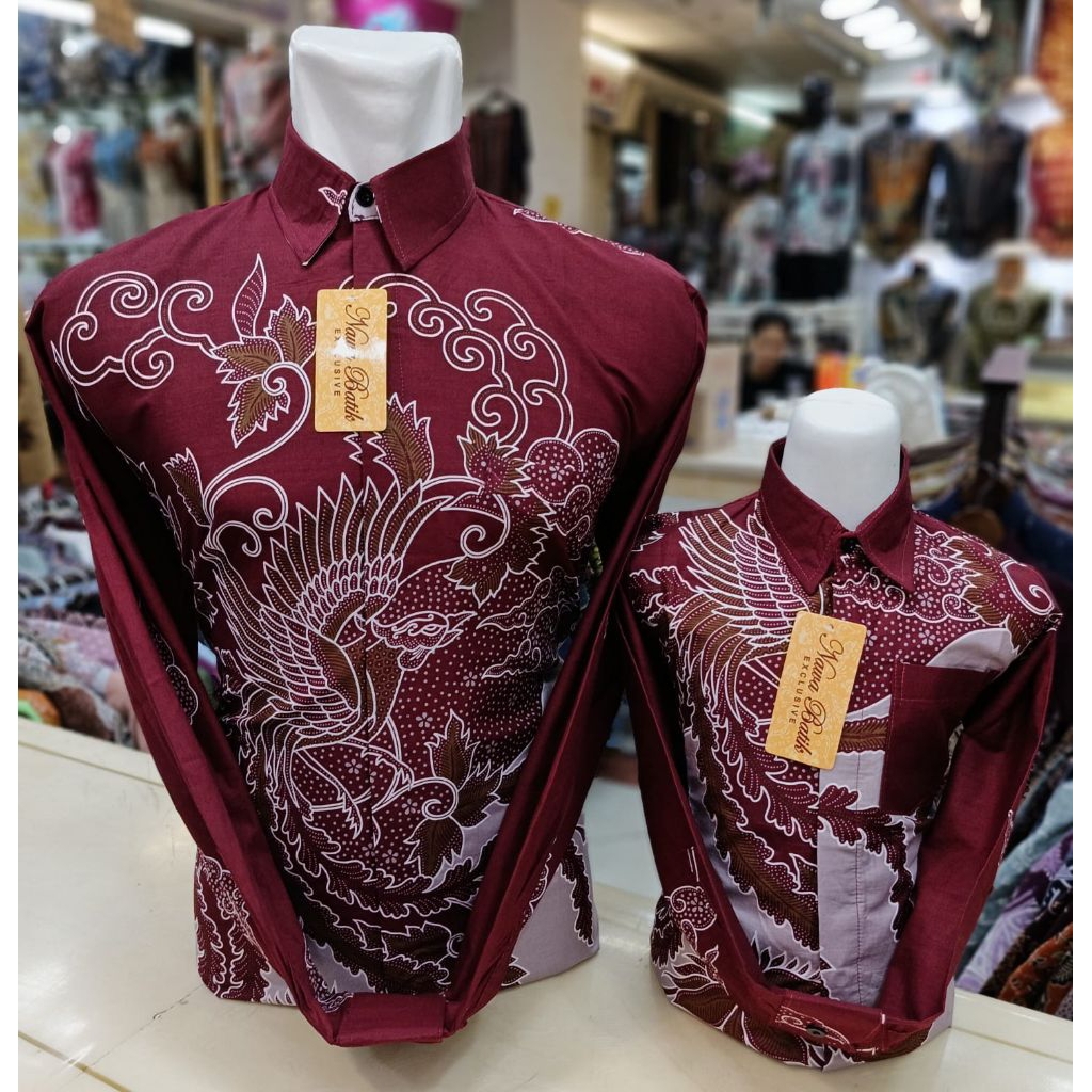 kemeja batik solo premium couple bapak dan anak
