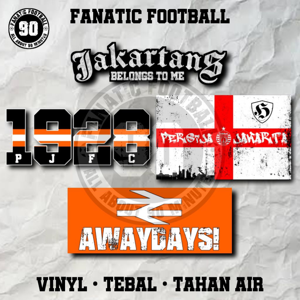 

Stiker Persija Jakarta - The Jak - Kuat - Anti air - Warna tidak mudah pudar
