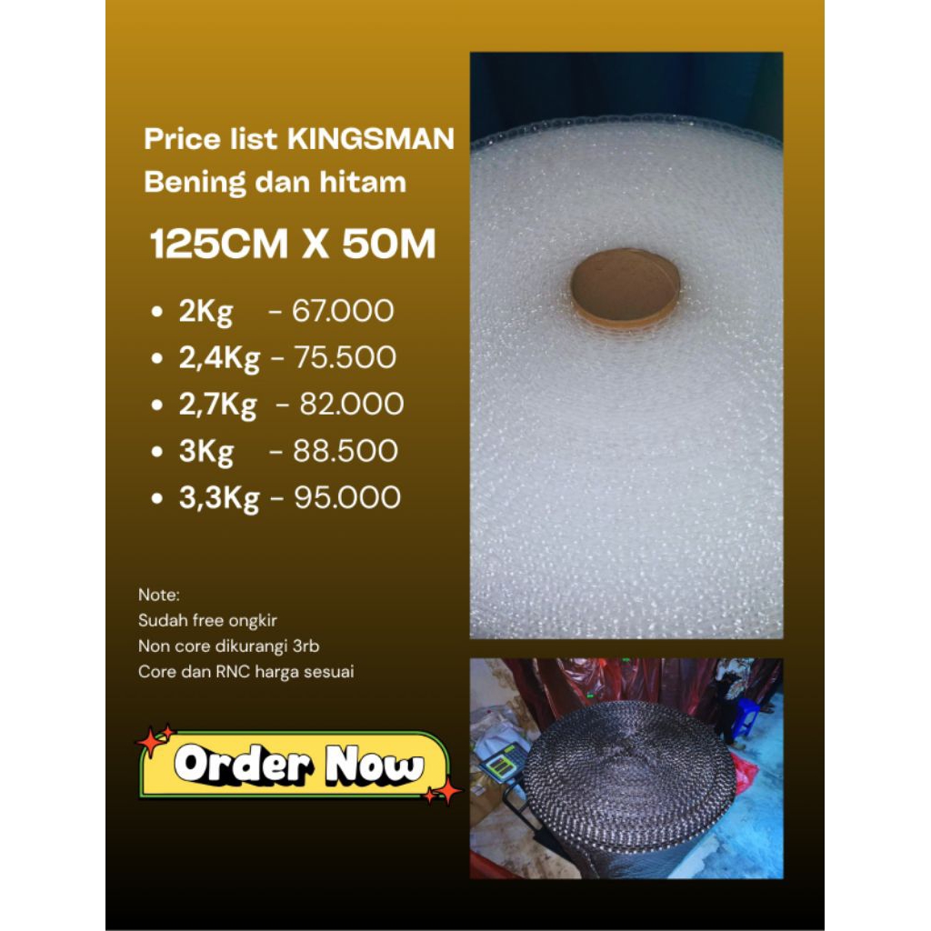 

BURBLE WRAP ukuran 125cm X 50M