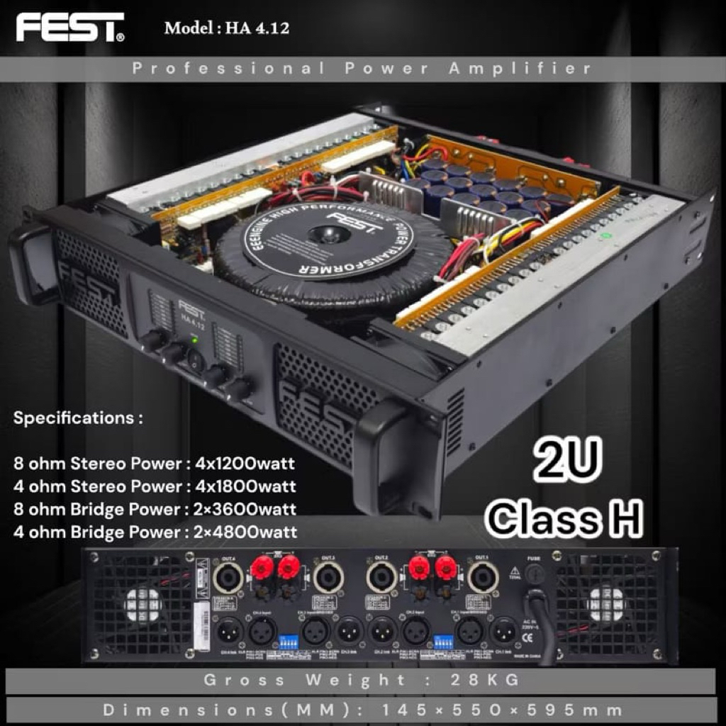 Power Amplifier Fest HA 4.12 Original Power Amplifier Fest 4 Channel Class H