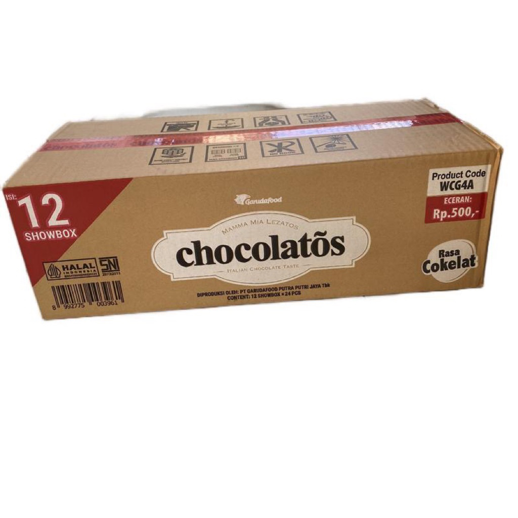 

CHOCOLATOS WAFER ROLL 1 DUS ISI 12 BOX | ECERAN 500 Cemilan