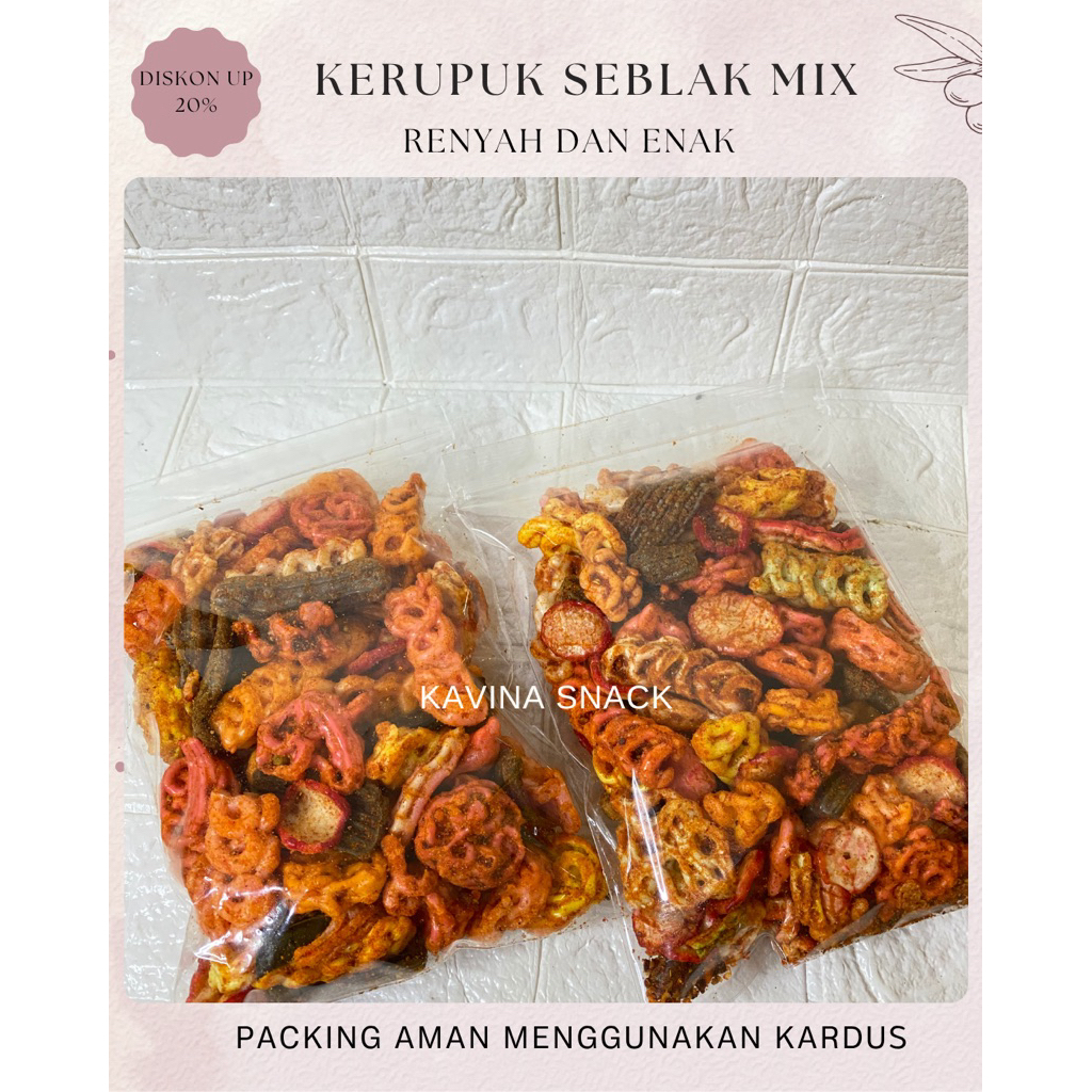 

kerupuk seblak mix 500kg (2bungkus * 250g) free kardus