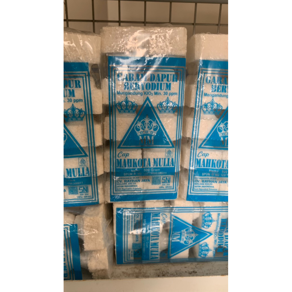 

Garam Kotak Kecil Mahkota Mulia 550gram