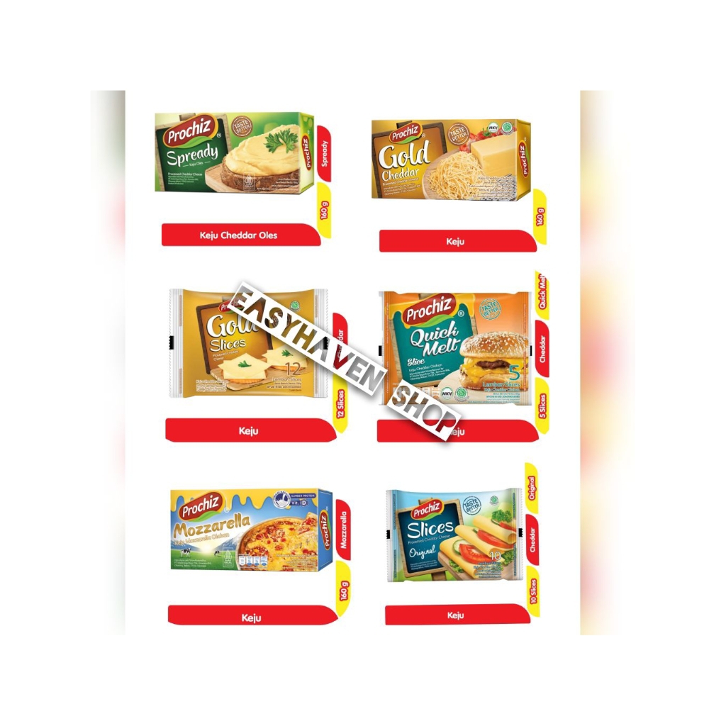 

Keju Prochiz - Cheddar Gold Slices Quick Melt Mozarella Cheese