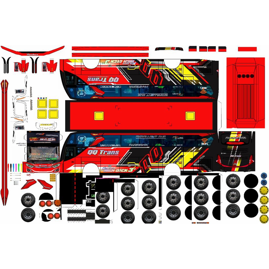 LEMBARAN PAPERCRAFT BUS (BUKAN STIKER)