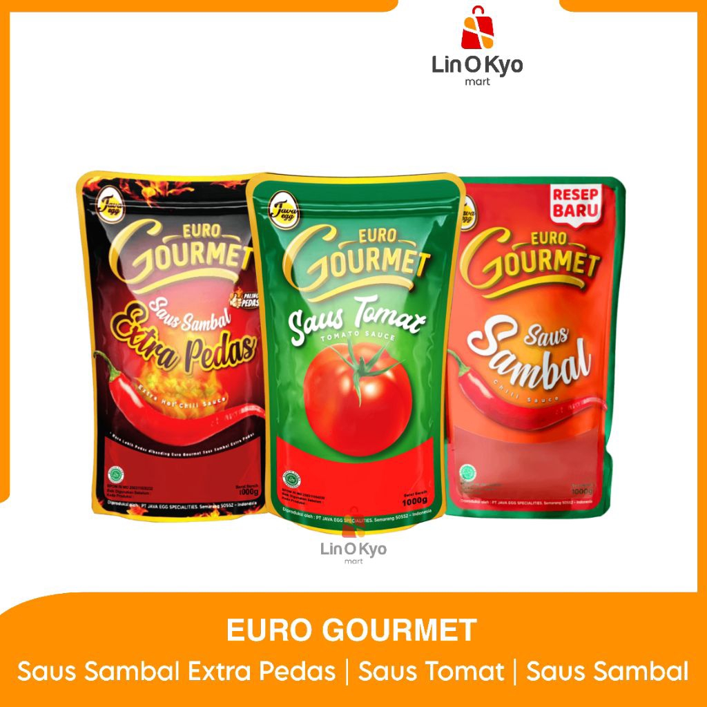 

EURO GOURMET Saus Sambal/Saus Sambal Extra Pedas/Saus Tomat 500gr & 1kg