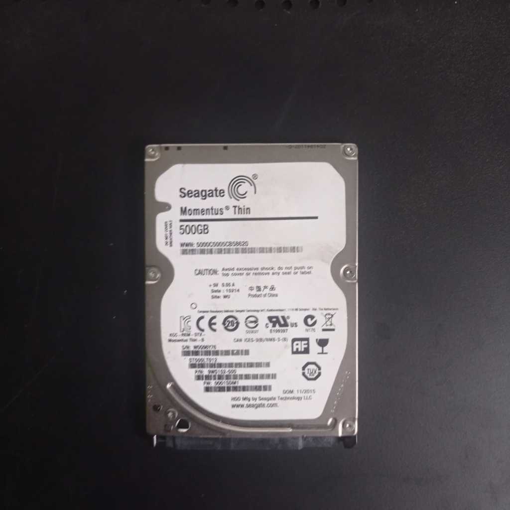 Hardisk Seagate Momentus Thin HDD 500GB 5400RPM SATA 2.5 Inch Health 100%