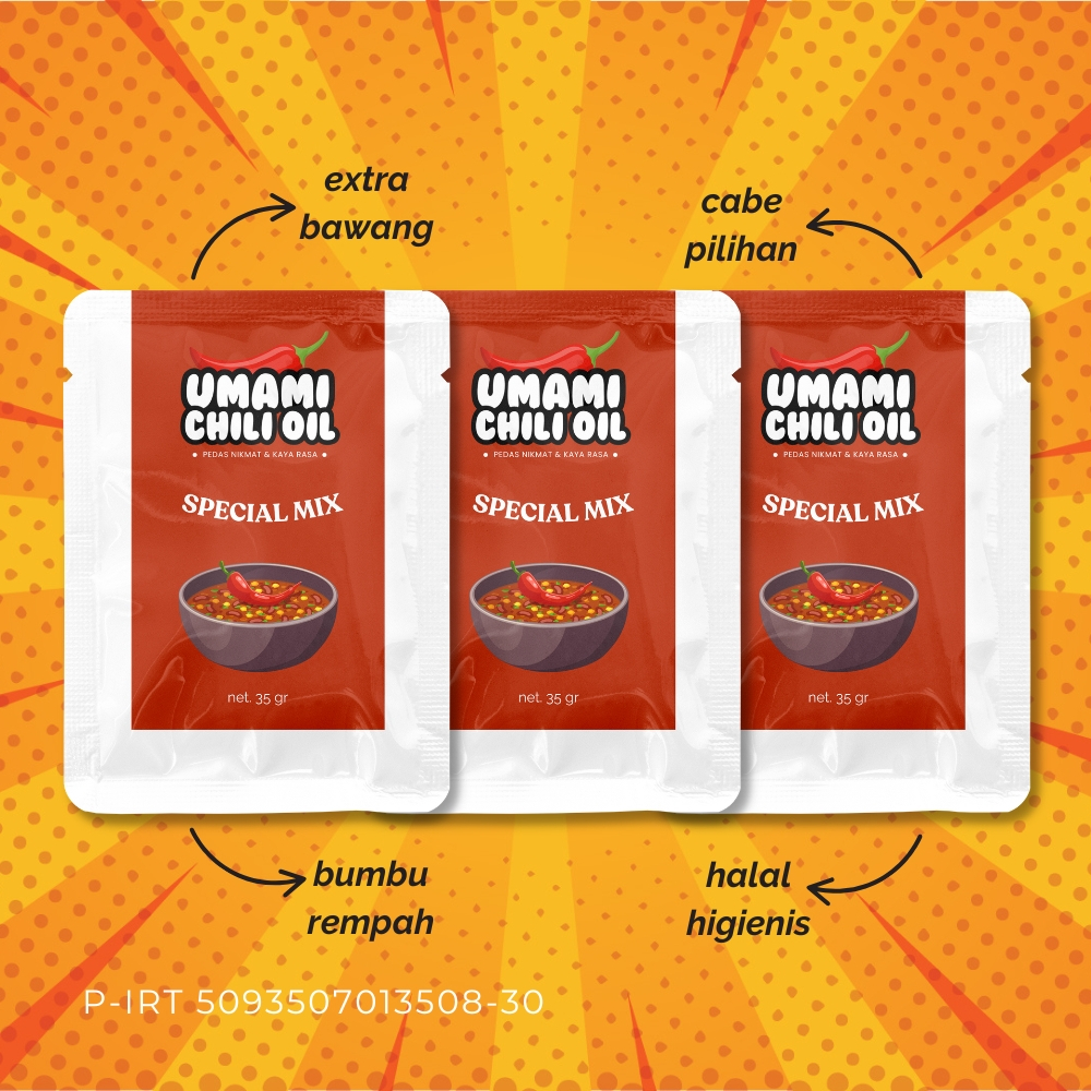 

3 Pcs Umami Chili Oil Special Mix Lebih Hemat Pedas Nikmat Kaya Rasa Halal Tanpa Pengawet