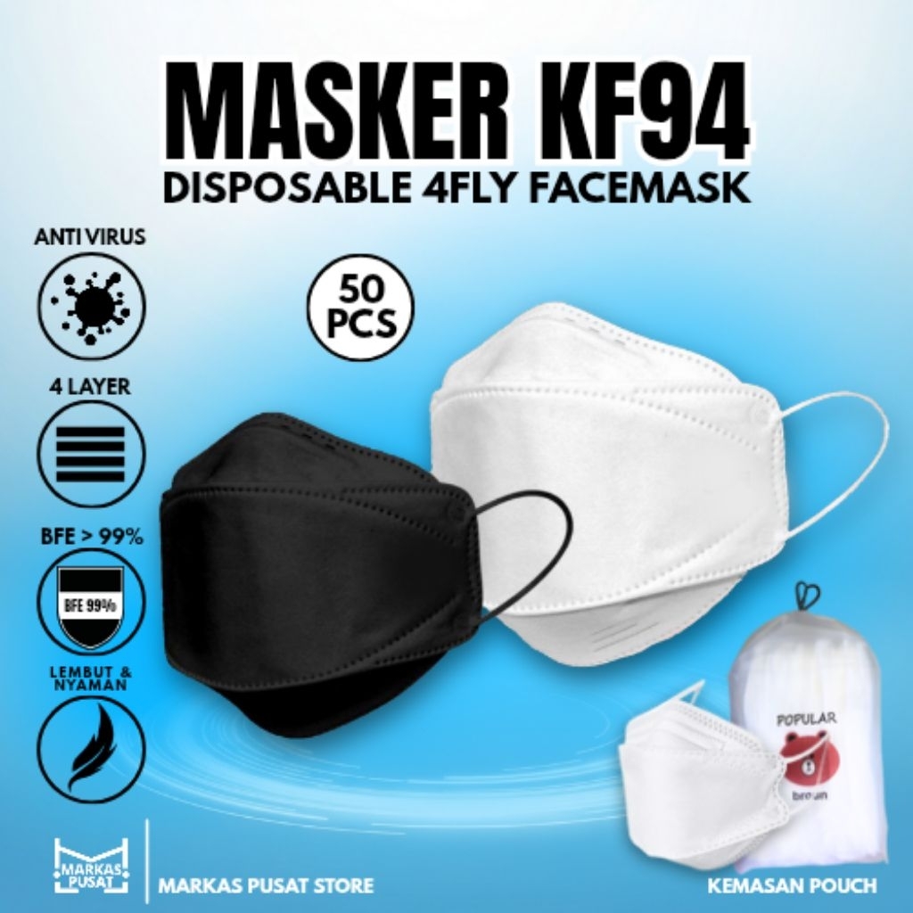 Masker KF94 isi 50 pcs 4Ply Evo 3D Protection Mask Isi 50Pcs Masker KF94 4 Ply 3D Protection Isi 50P