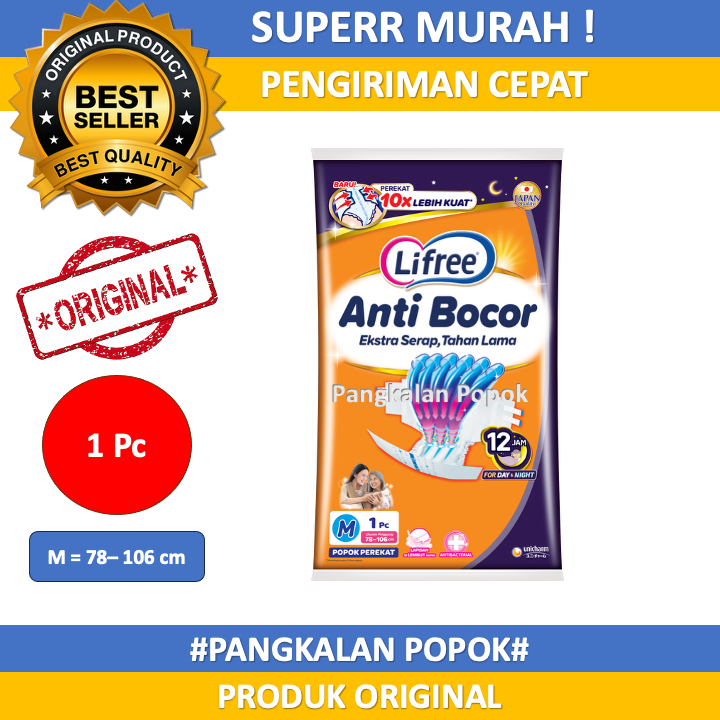 Lifree Popok Perekat Dewasa - Popok Dewasa Perekat Satuan M L XL