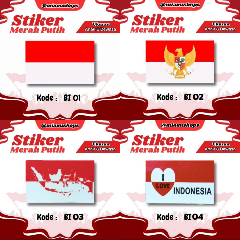 

Sticker Pipi Merah Putih Stiker Bendera Stiker Merah Putih