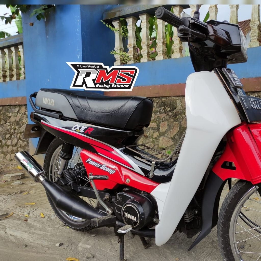 knalpot motor standar Racing Alfa cat hitam