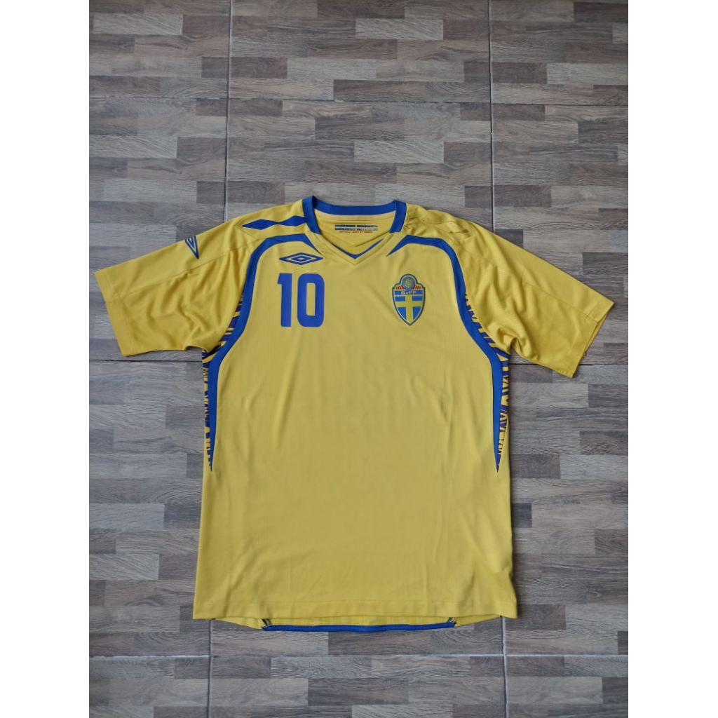 Jersey Swedia home 2008 Euro #10 Zlatan Ibrahimovic