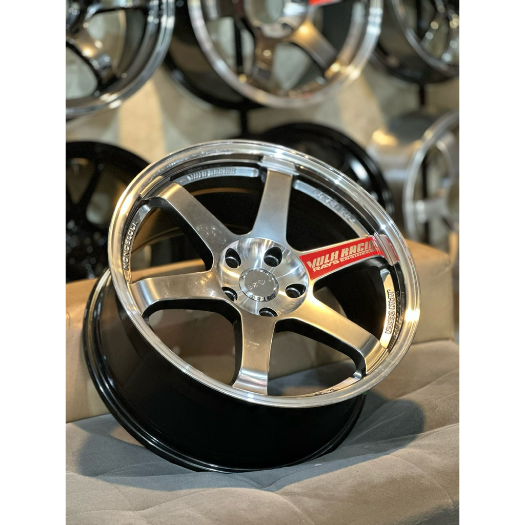 Velg TE37 SL Hyper Black Lip Polis R18 Kondisi Baru