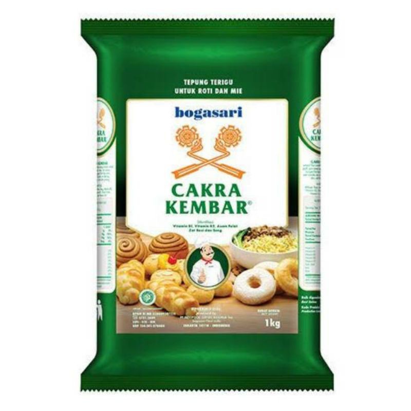 

Tepung Cakra Kembar Hijau Premium 1kg / Cakra Kembar Premium