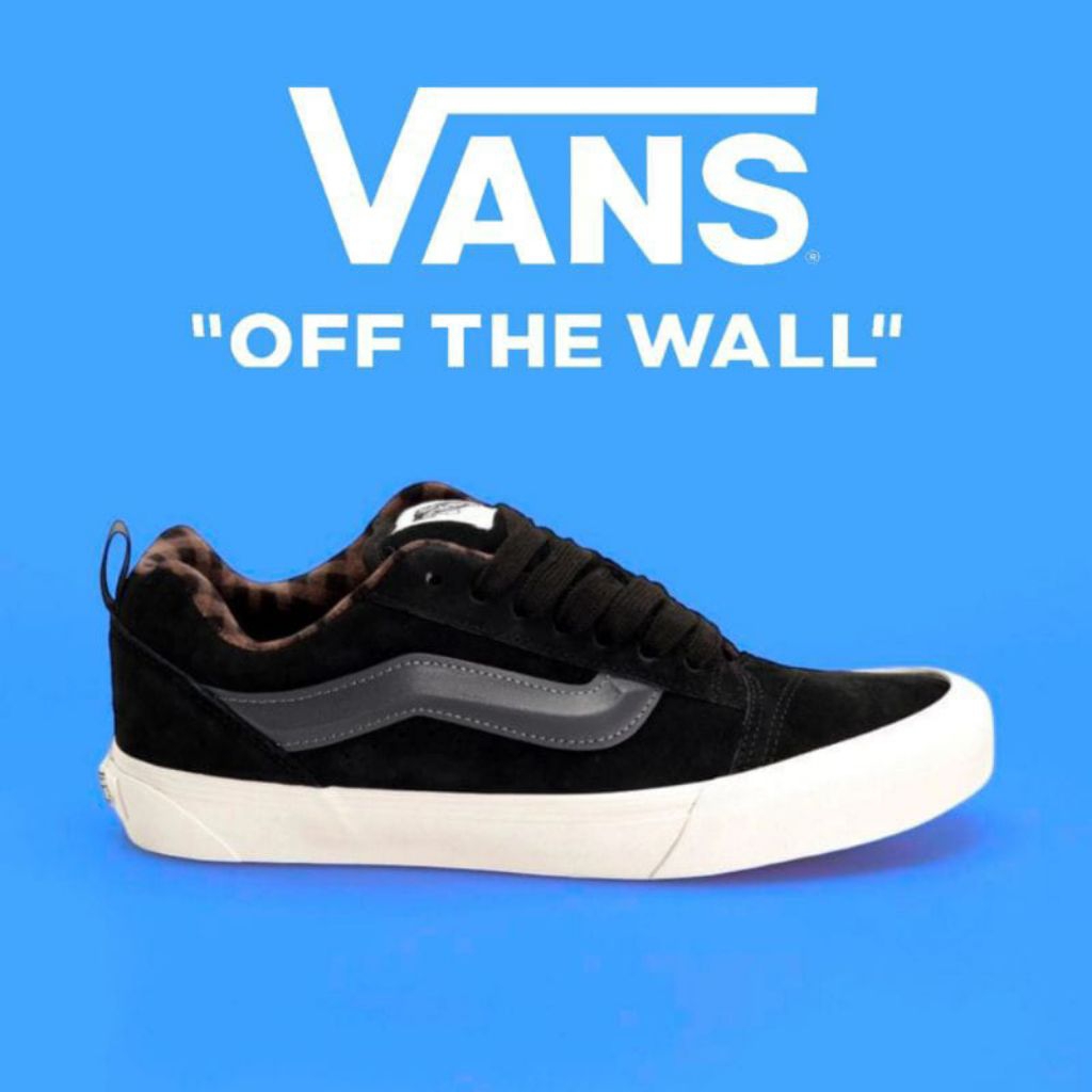 Vans Knu Skool Shoe Pig Suede Plaid Grey / Black Original