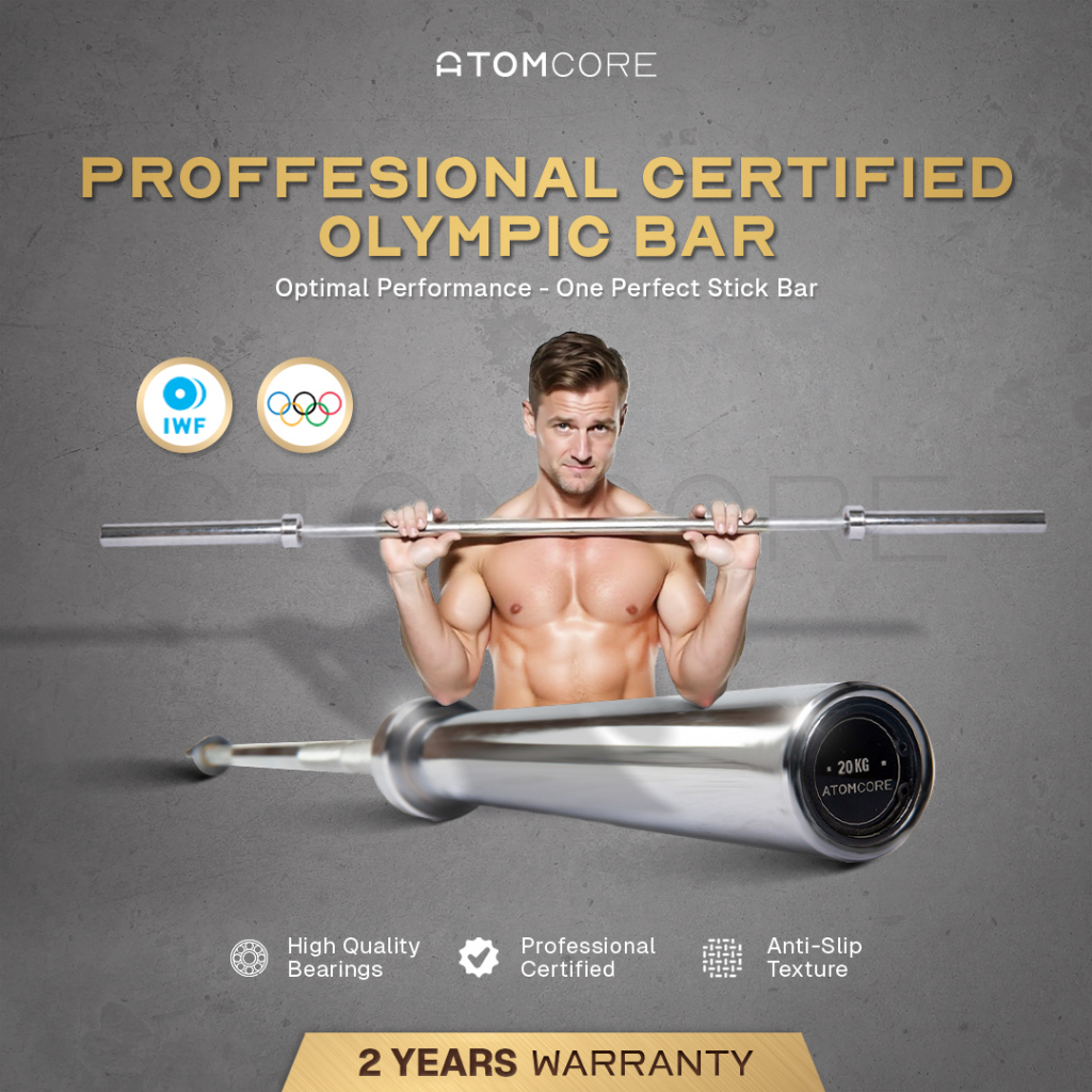 Atomcore Olympic Stick Bar 220cm Stik Barbel Standar Internasional