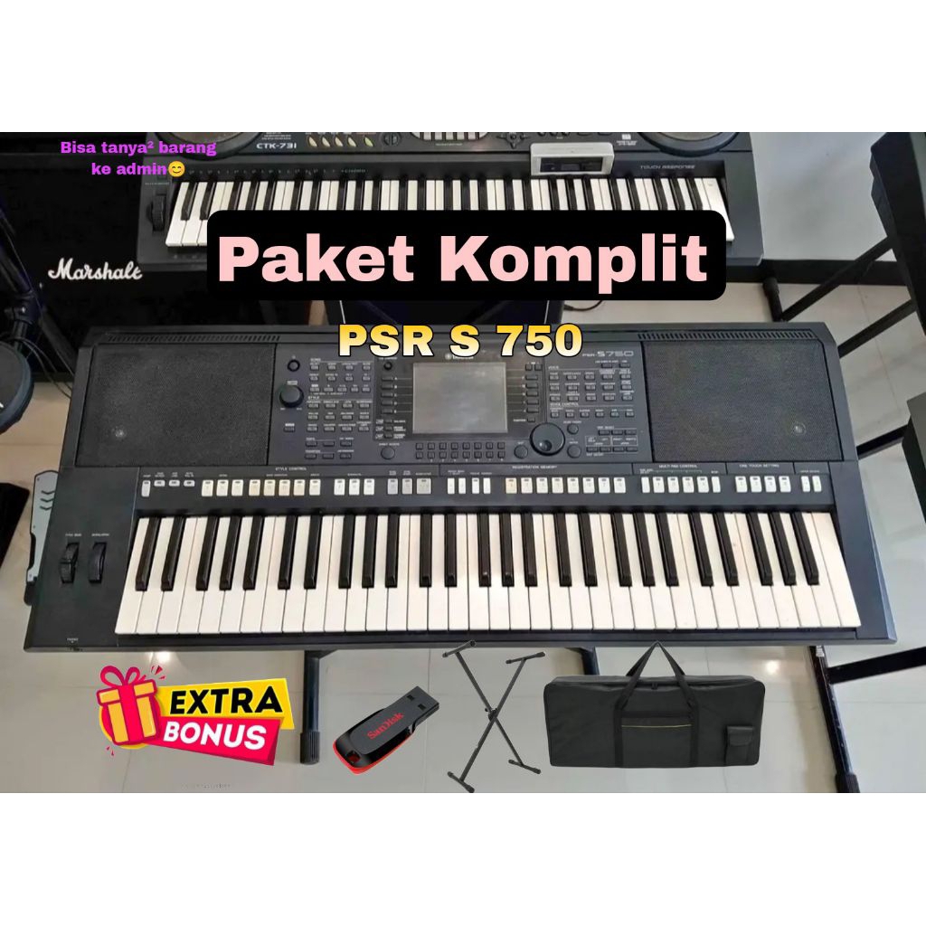 KEYBOARD YAMAHA PSR S 750 ISTIMEWA FULLSET PAKET LENGKAP SIAP MANGGUNG ORGAN TUNGGAL