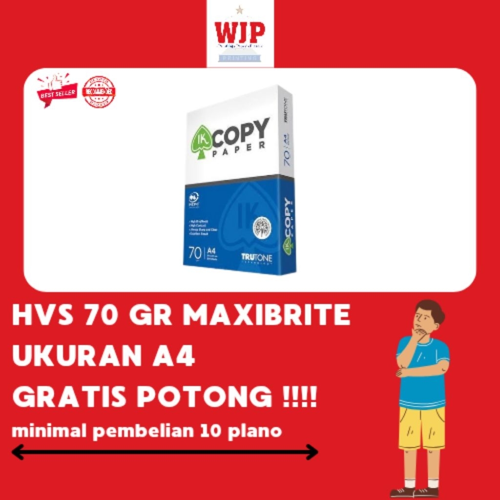 

KERTAS HVS 70 GR IK COPY A4 - 500 SHEETS / 1 RIM