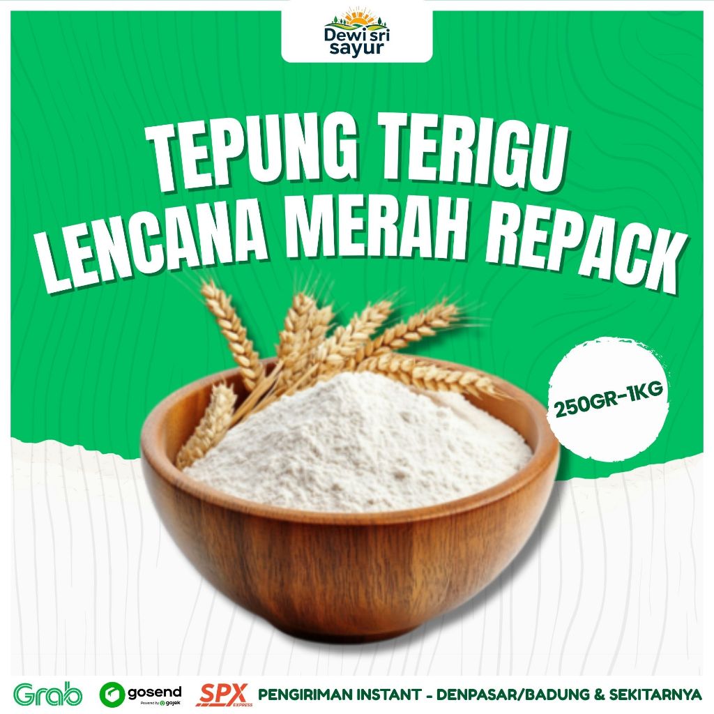 

Tepung terigu Lencana Merah repack 250gr-1kg – Dewi Sri Sayur